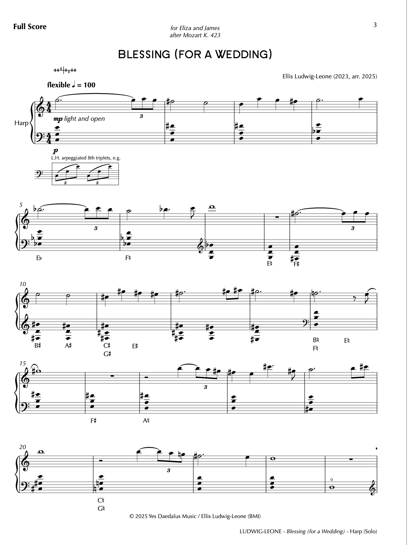 Solo: harp - Blessing (for a Wedding)