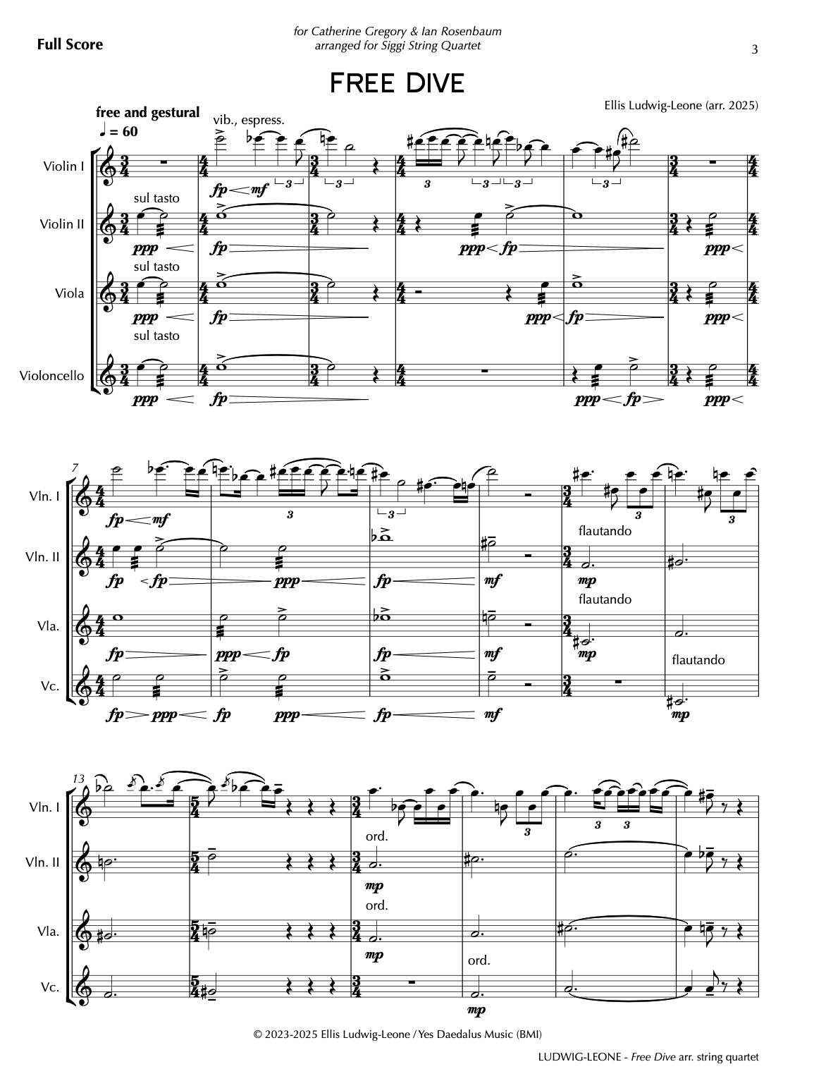 4 players: string quartet - Free Dive