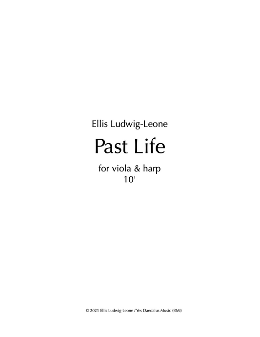 Chamber (2 players): Past Life (Viola and Harp PDF edition)