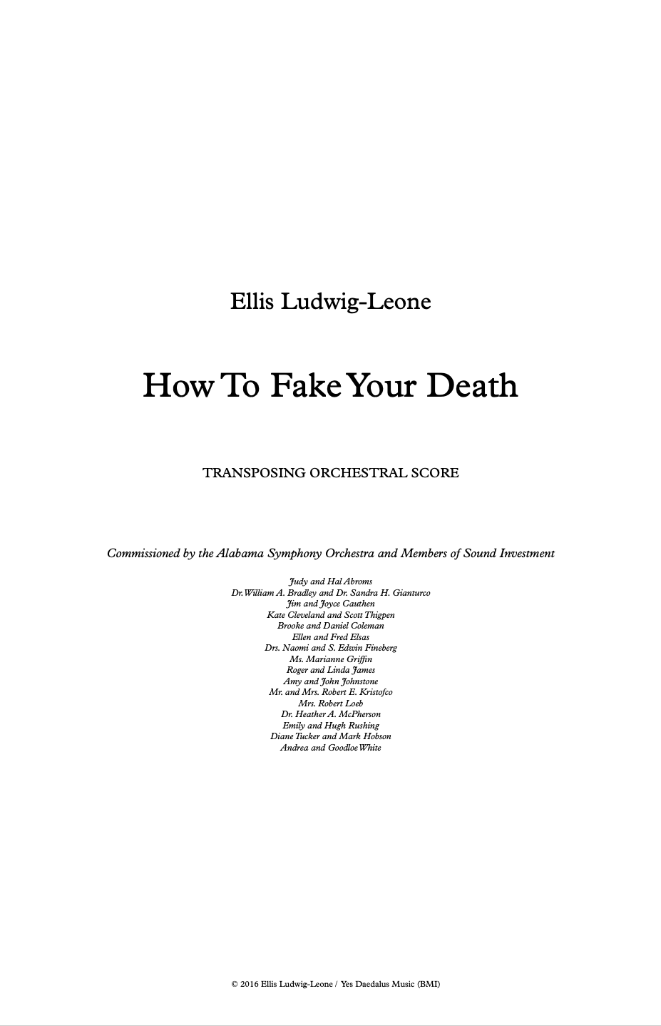 Orchestra: How to Fake Your Death