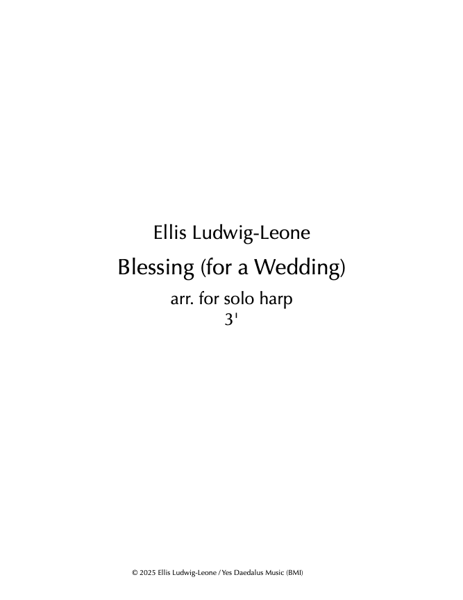 Solo: harp - Blessing (for a Wedding)