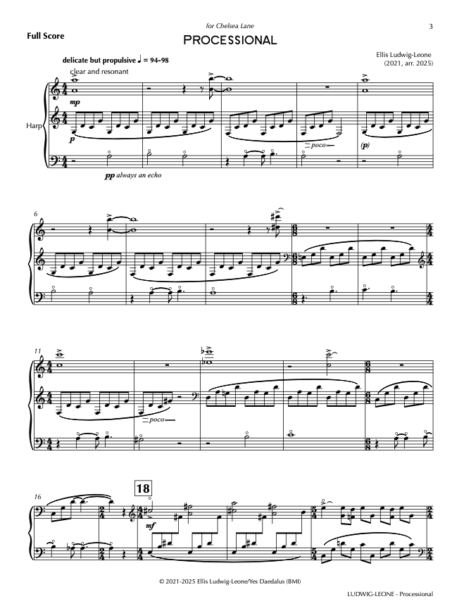 Solo: harp - Processional