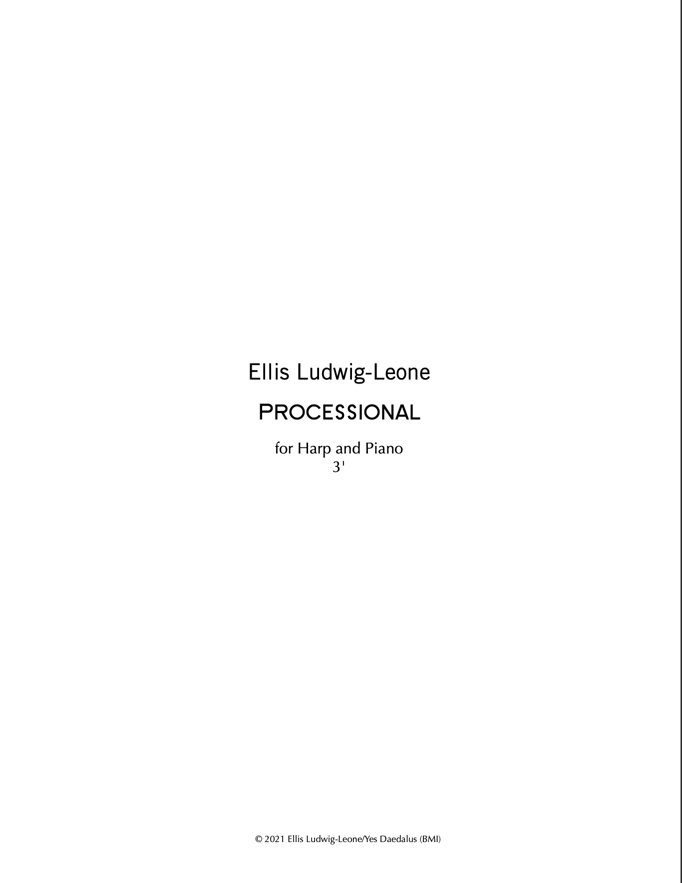 2 players: hp & pno - Processional