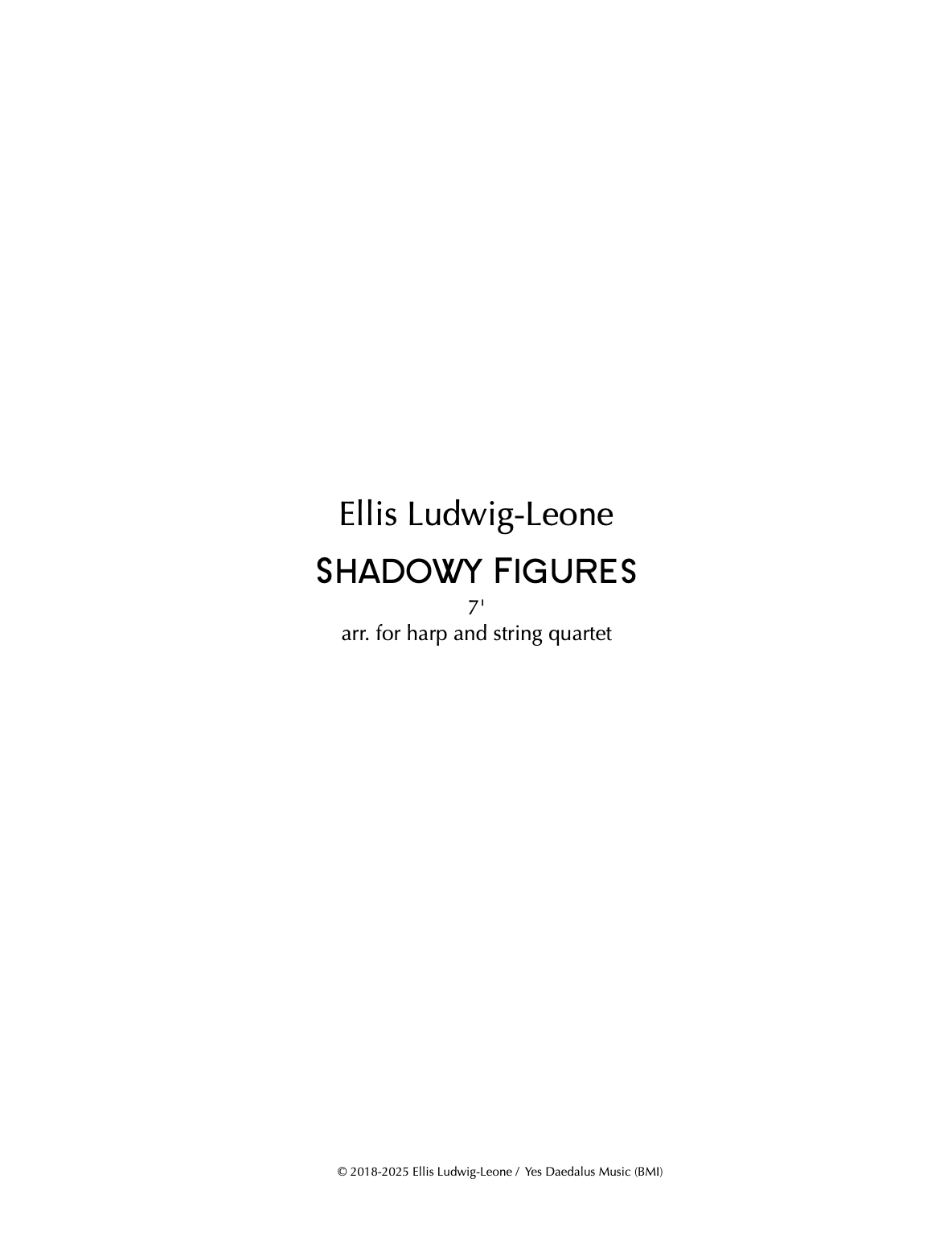 5 players: harp and string quartet - Shadowy Figures