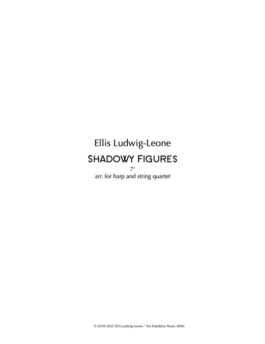 5 players: harp and string quartet - Shadowy Figures