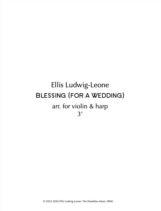 2 players: vln & harp - Blessing (for a Wedding)