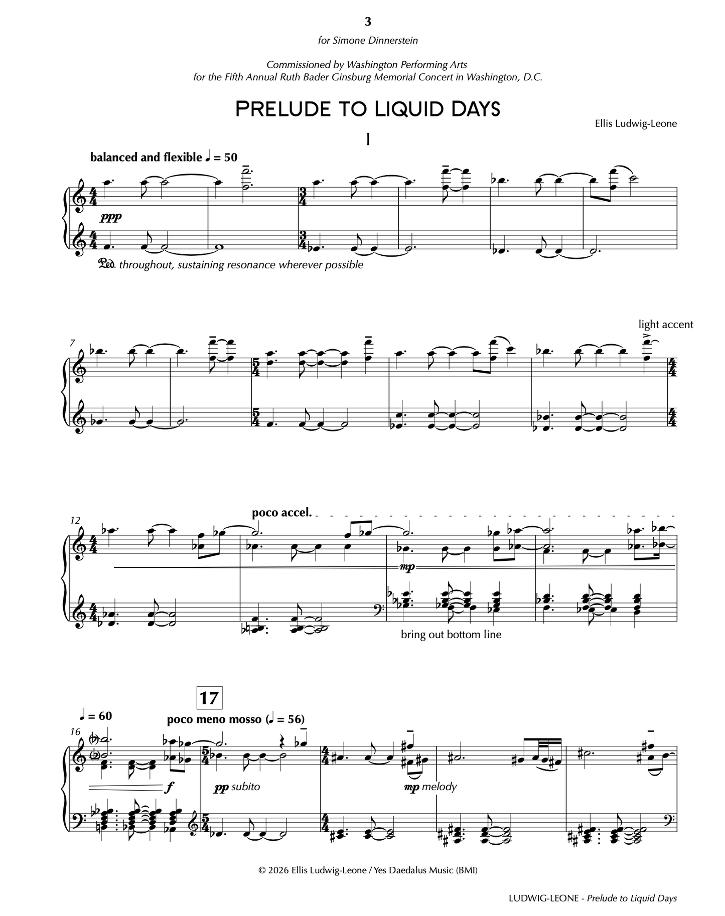 Solo: piano - Prelude to Liquid Days